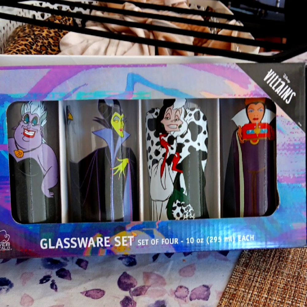Disney Glassware Set: Disney Villains Set of 4/10 Oz